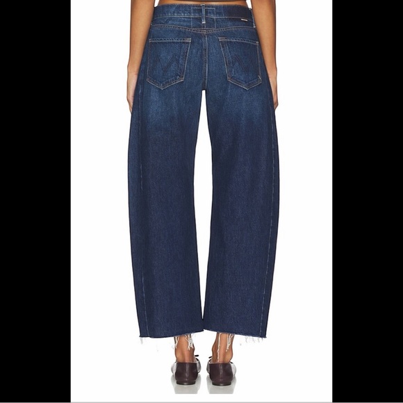 MOTHER Barrel Leg Jean Lil Mid Rise Full Pipe Flood Fray in Unplugged 30 - Picture 5 of 16